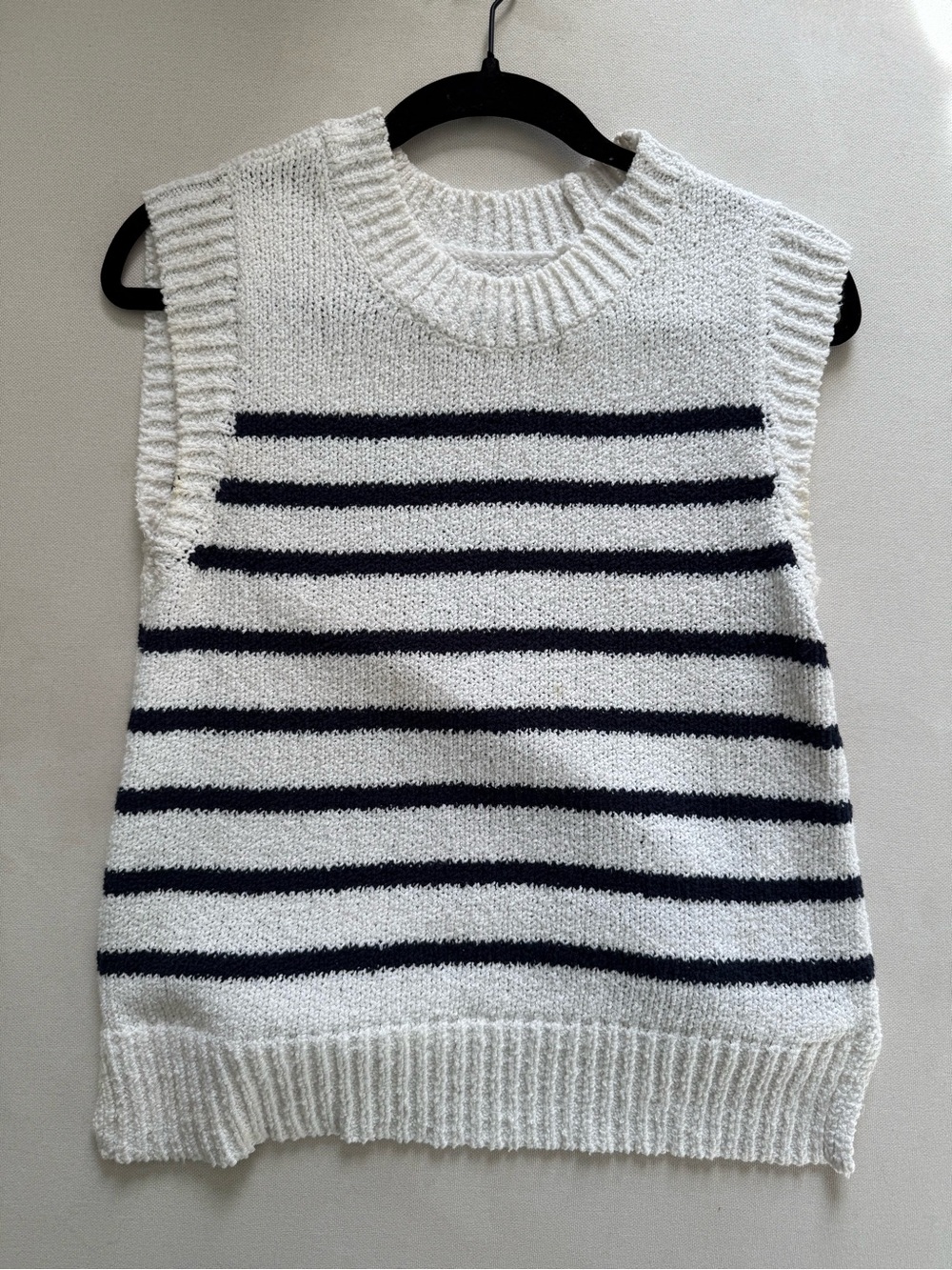 Striped Knit Sleeveless Sweater Vest